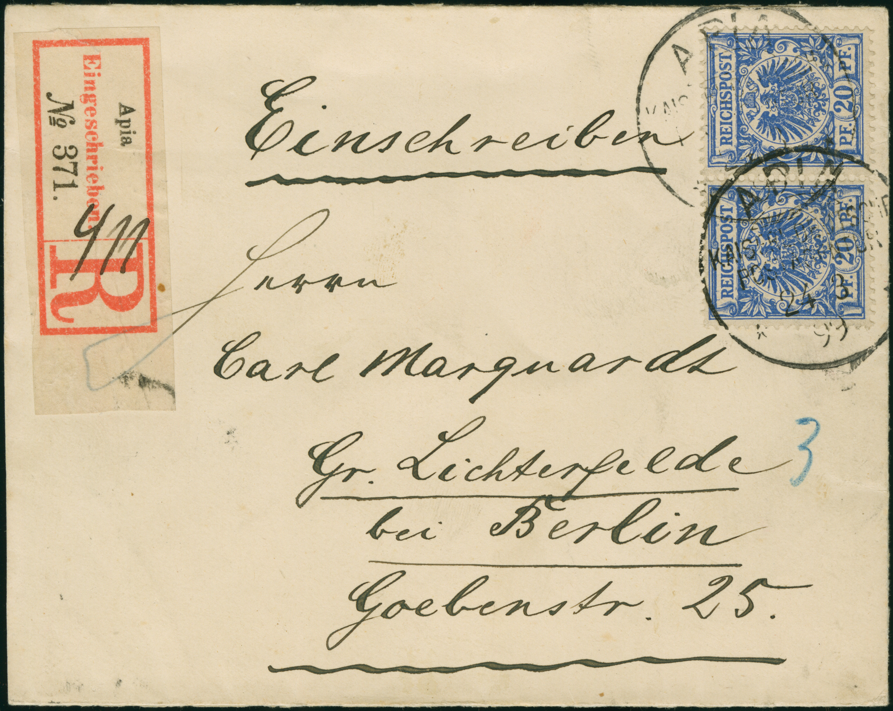 Lot 8879 - samoa forerunners -  Heinrich Koehler Auktionen Heinrich Köhler 389th Auction - Day 5 - German Foreign Post Offices and Colonies, German Foreign Post Offices and Colonies – The Nikolaus Krings Collection