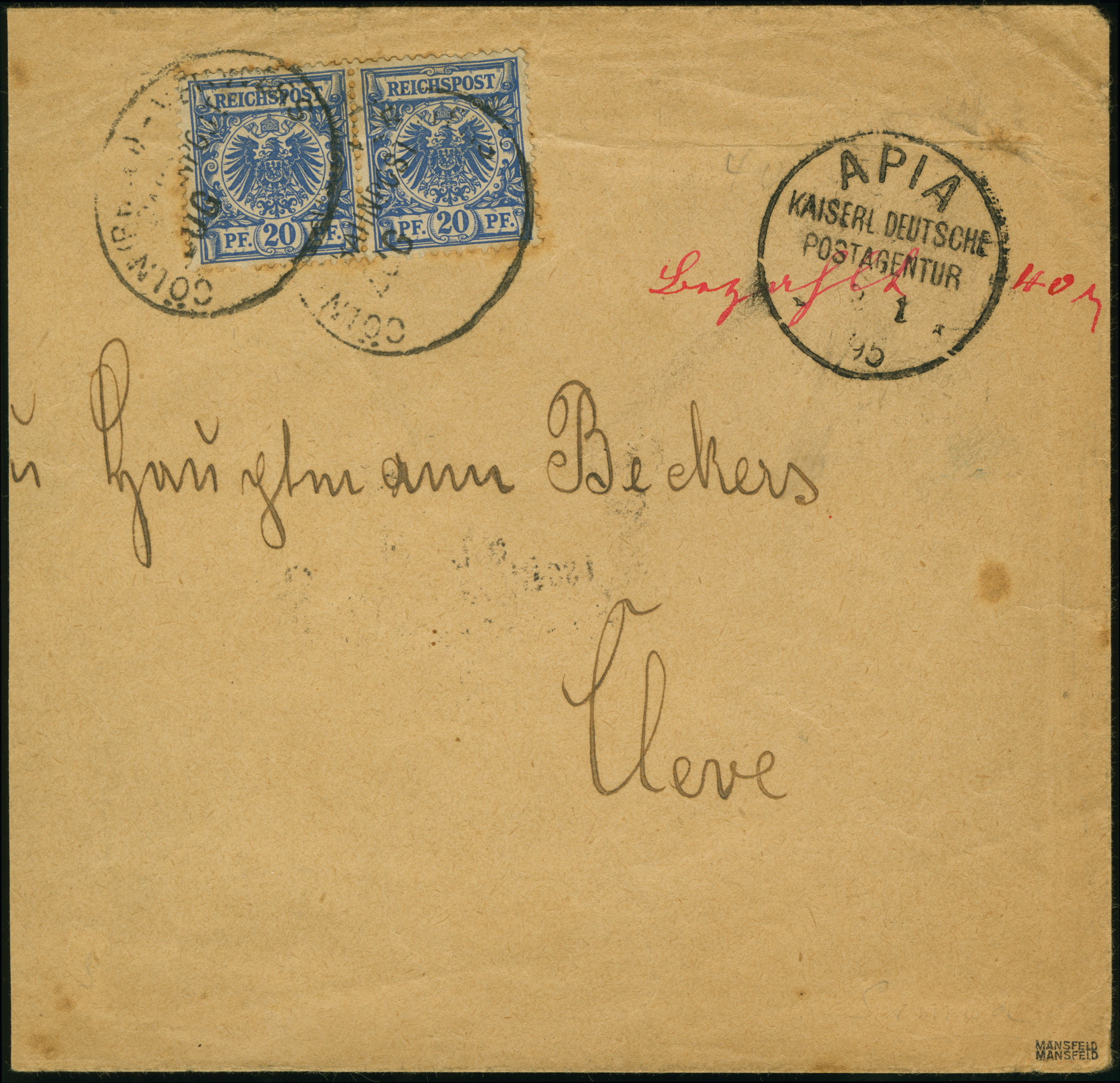 Lot 4613 - samoa forerunners -  Heinrich Koehler Auktionen Heinrich Köhler 389th Auction - Day 5 - German Foreign Post Offices and Colonies, German Foreign Post Offices and Colonies – The Nikolaus Krings Collection