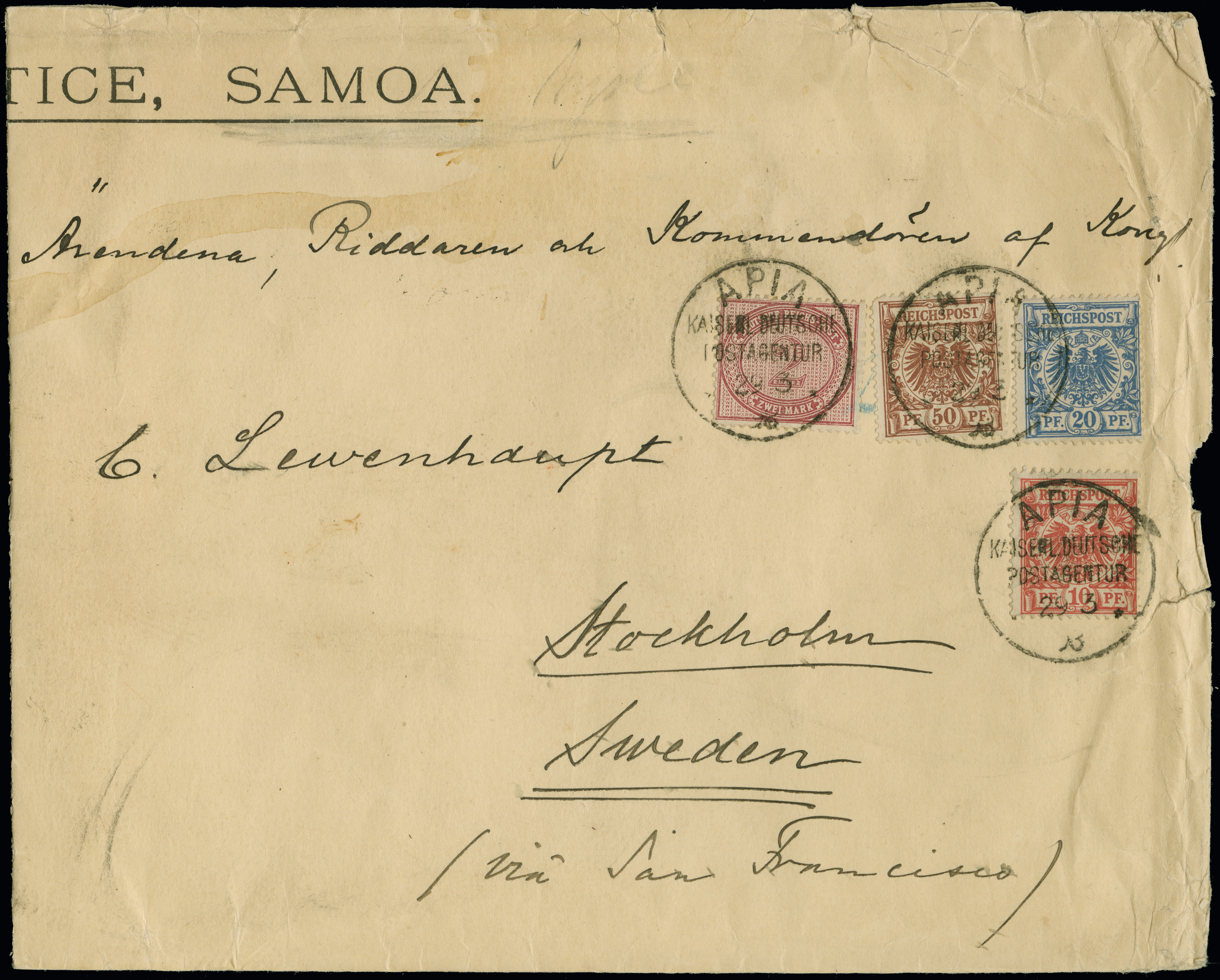 Lot 4612 - samoa forerunners -  Heinrich Koehler Auktionen Heinrich Köhler 389th Auction - Day 5 - German Foreign Post Offices and Colonies, German Foreign Post Offices and Colonies – The Nikolaus Krings Collection