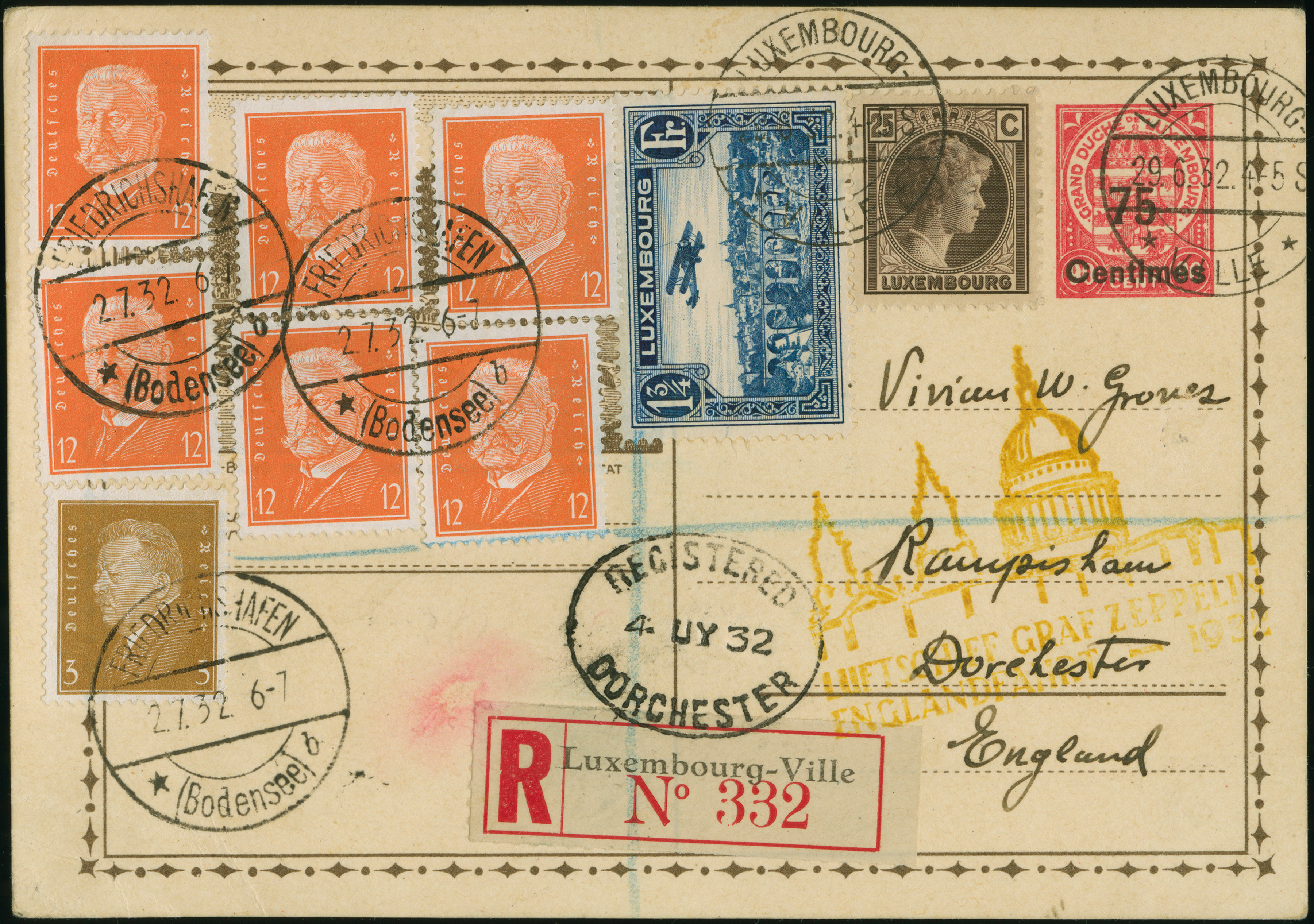 Lot 1766 - zeppelin treaty post - Heinrich Koehler Auktionen Heinrich Köhler 389th Auction - Day 2 - Airmail and Zeppelin Mail, Thematics, Olympics, Germany after 1945, Coins, Medals and Numismatic Literature: Featuring items from the estate of the late Lot 1766 - zeppelin treaty post - Heinrich Koehler Auktionen Heinrich Köhler 389th Auction - Day 2 - Airmail and Zeppelin Mail, Thematics, Olympics, Germany after 1945, Coins, Medals and Numismatic Literature: Featuring items from the estate of the late
