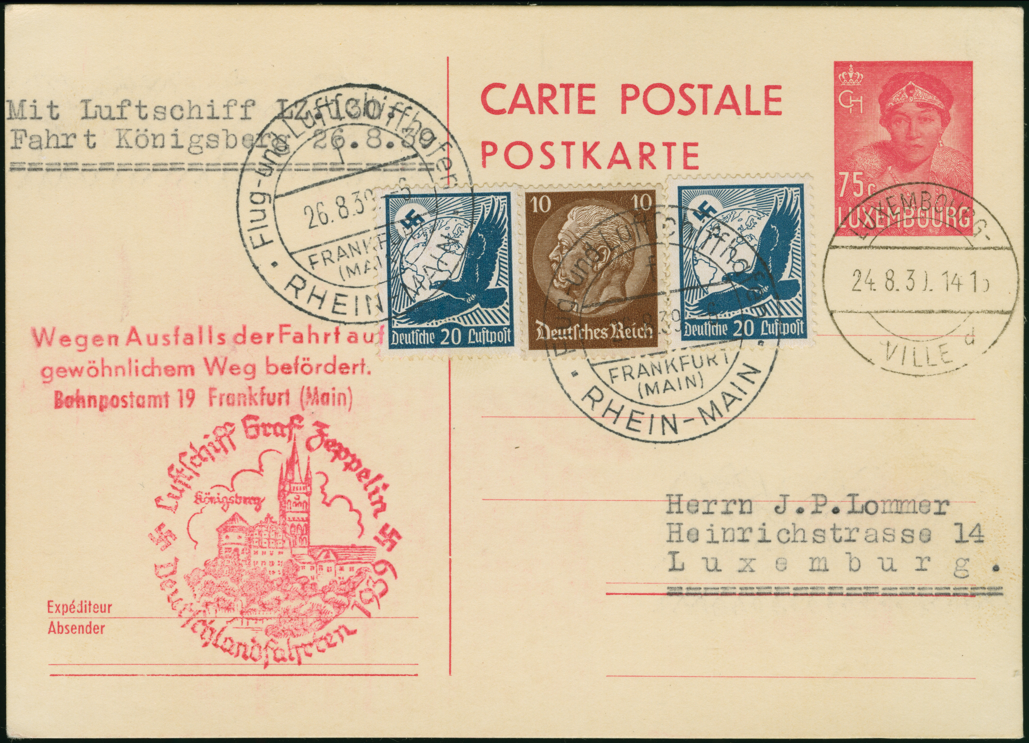 Lot 1775 - zeppelin treaty post - Heinrich Koehler Auktionen Heinrich Köhler 389th Auction - Day 2 - Airmail and Zeppelin Mail, Thematics, Olympics, Germany after 1945, Coins, Medals and Numismatic Literature: Featuring items from the estate of the late Lot 1775 - zeppelin treaty post - Heinrich Koehler Auktionen Heinrich Köhler 389th Auction - Day 2 - Airmail and Zeppelin Mail, Thematics, Olympics, Germany after 1945, Coins, Medals and Numismatic Literature: Featuring items from the estate of the late