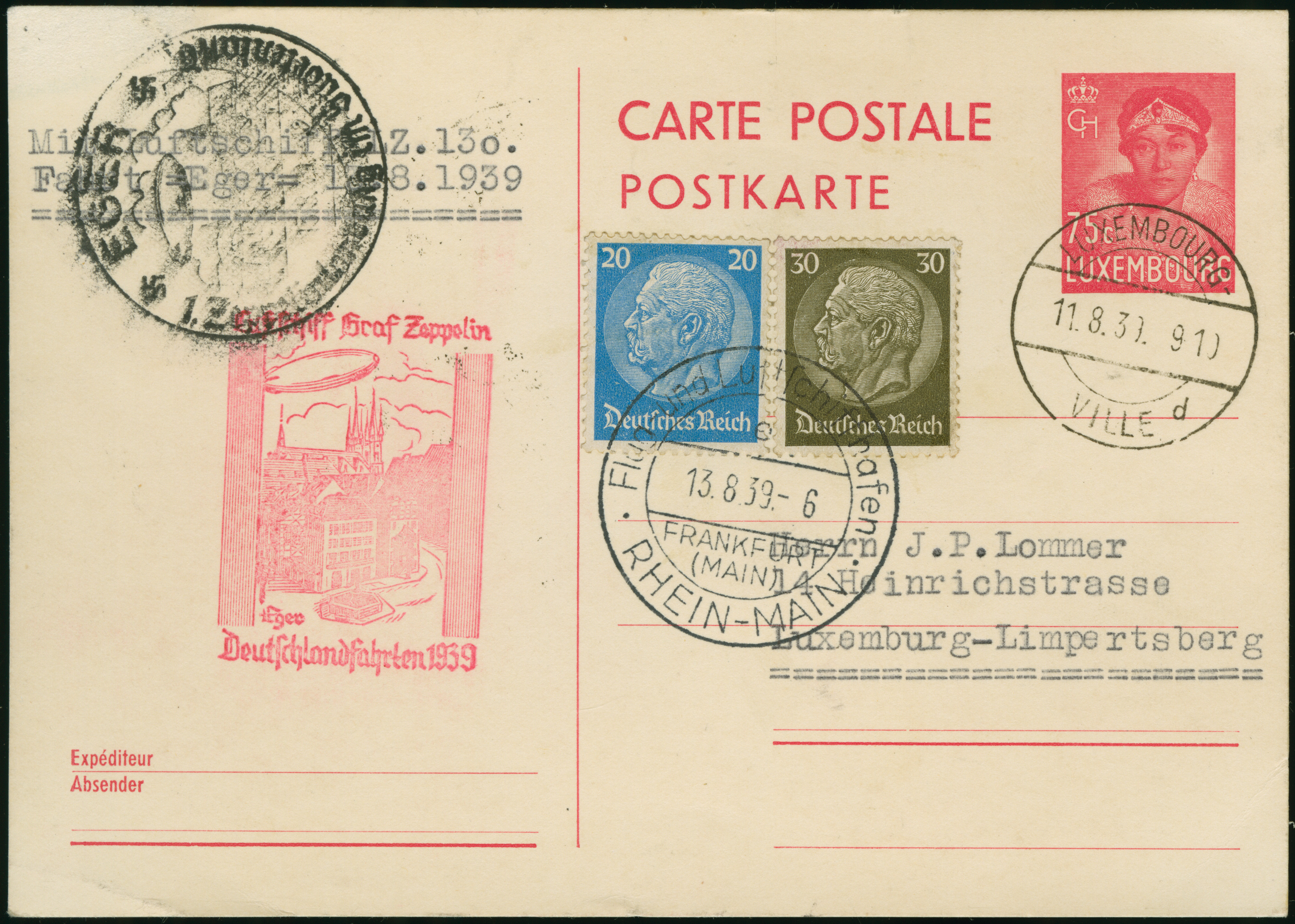 Lot 1773 - zeppelin treaty post - Heinrich Koehler Auktionen Heinrich Köhler 389th Auction - Day 2 - Airmail and Zeppelin Mail, Thematics, Olympics, Germany after 1945, Coins, Medals and Numismatic Literature: Featuring items from the estate of the late Lot 1773 - zeppelin treaty post - Heinrich Koehler Auktionen Heinrich Köhler 389th Auction - Day 2 - Airmail and Zeppelin Mail, Thematics, Olympics, Germany after 1945, Coins, Medals and Numismatic Literature: Featuring items from the estate of the late