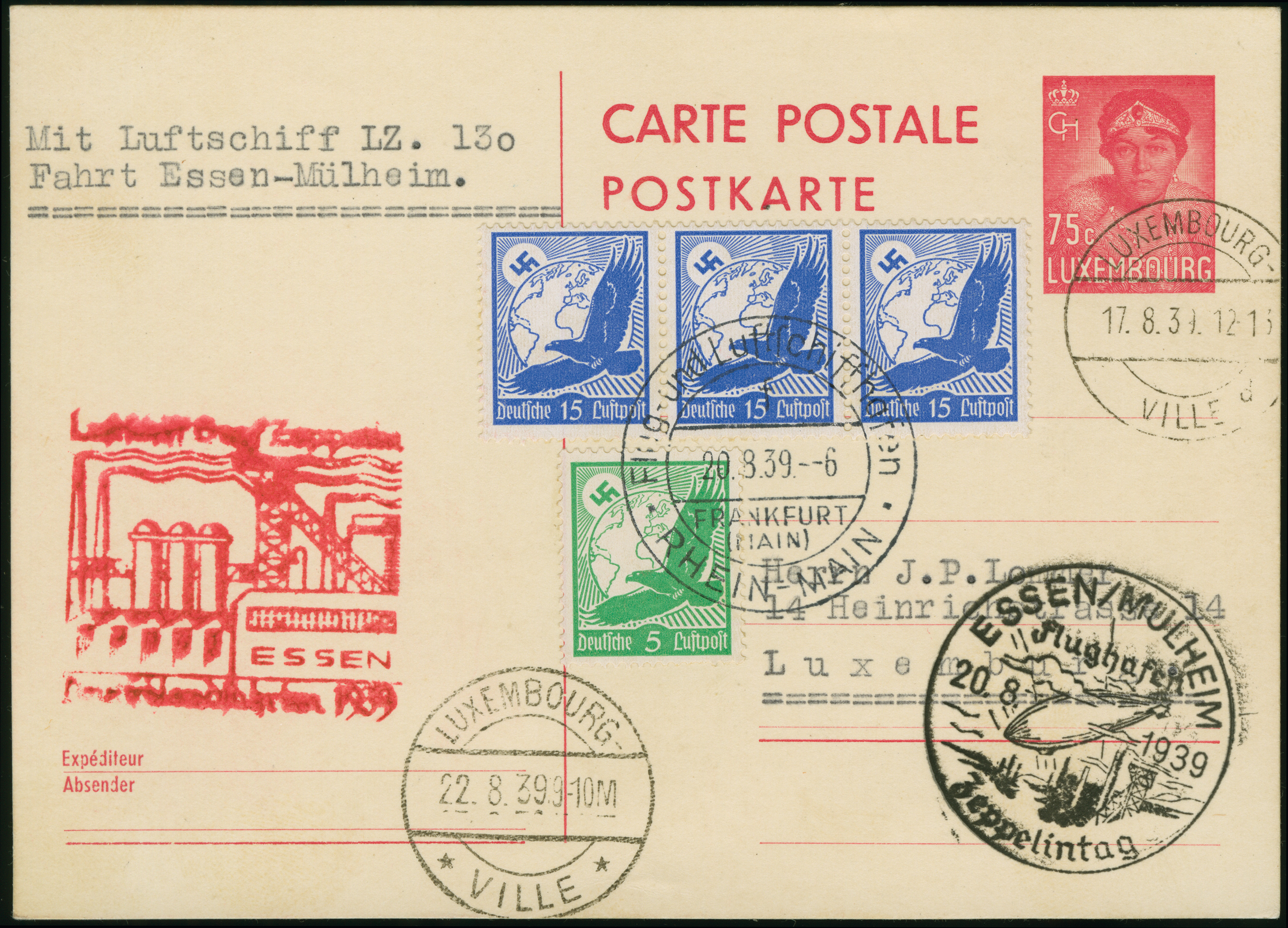 Lot 1774 - zeppelin treaty post - Heinrich Koehler Auktionen Heinrich Köhler 389th Auction - Day 2 - Airmail and Zeppelin Mail, Thematics, Olympics, Germany after 1945, Coins, Medals and Numismatic Literature: Featuring items from the estate of the late Lot 1774 - zeppelin treaty post - Heinrich Koehler Auktionen Heinrich Köhler 389th Auction - Day 2 - Airmail and Zeppelin Mail, Thematics, Olympics, Germany after 1945, Coins, Medals and Numismatic Literature: Featuring items from the estate of the late