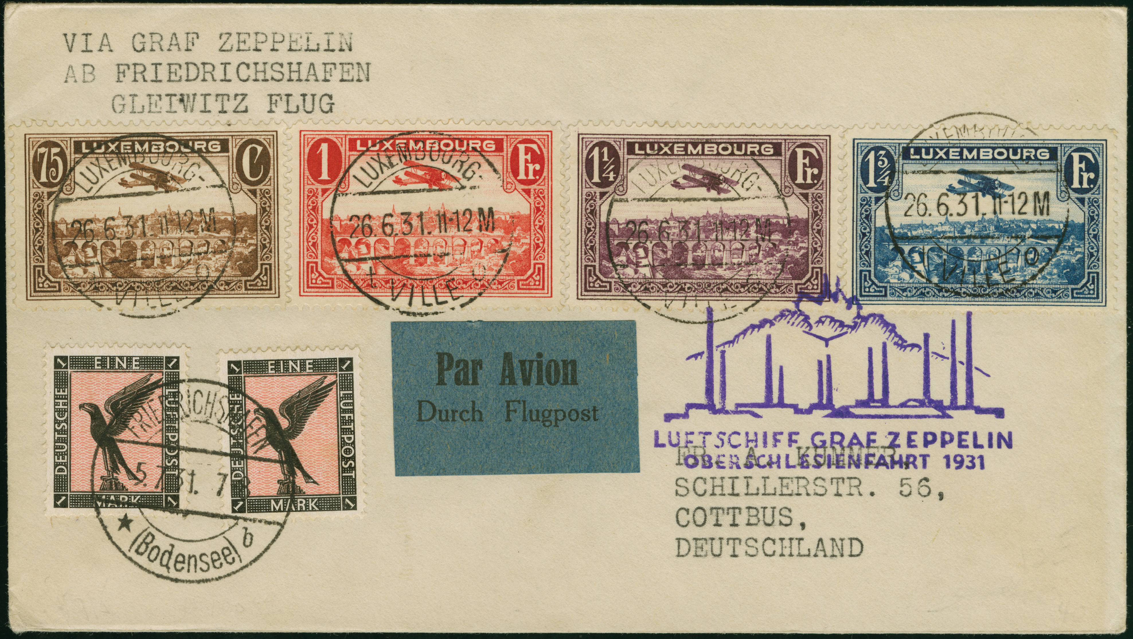 Lot 1761 - zeppelin treaty post - Heinrich Koehler Auktionen Heinrich Köhler 389th Auction - Day 2 - Airmail and Zeppelin Mail, Thematics, Olympics, Germany after 1945, Coins, Medals and Numismatic Literature: Featuring items from the estate of the late Lot 1761 - zeppelin treaty post - Heinrich Koehler Auktionen Heinrich Köhler 389th Auction - Day 2 - Airmail and Zeppelin Mail, Thematics, Olympics, Germany after 1945, Coins, Medals and Numismatic Literature: Featuring items from the estate of the late