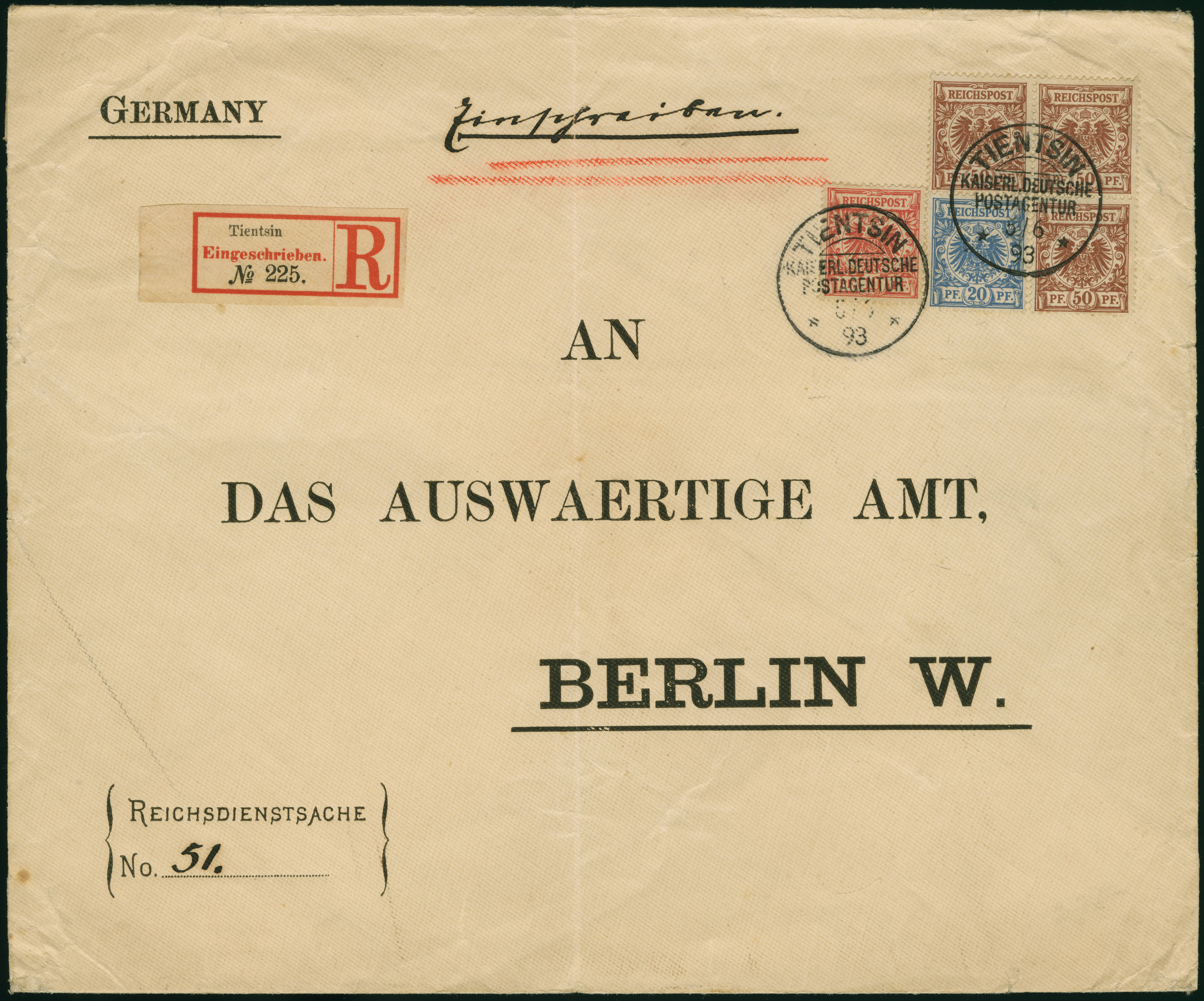 Lot 4398 - german post in china forerunners - Heinrich Koehler Auktionen Heinrich Köhler 389th Auction - Day 5 - German Foreign Post Offices and Colonies, German Foreign Post Offices and Colonies – The Nikolaus Krings Collection Lot 4398 - german post in china forerunners - Heinrich Koehler Auktionen Heinrich Köhler 389th Auction - Day 5 - German Foreign Post Offices and Colonies, German Foreign Post Offices and Colonies – The Nikolaus Krings Collection