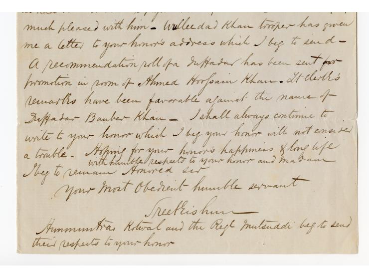 1857/58, Indian Rebellion, 4 covers (one weak in the folds) with original contens to Captain Patrick James Orr, all endorsed 