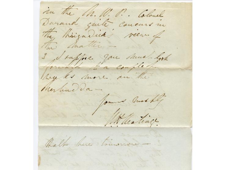 1857/58, Indian Rebellion, 4 covers (one weak in the folds) with original contens to Captain Patrick James Orr, all endorsed 