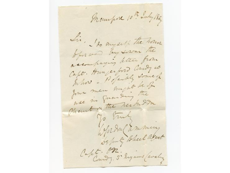 1857/58, Indian Rebellion, 4 covers (one weak in the folds) with original contens to Captain Patrick James Orr, all endorsed 