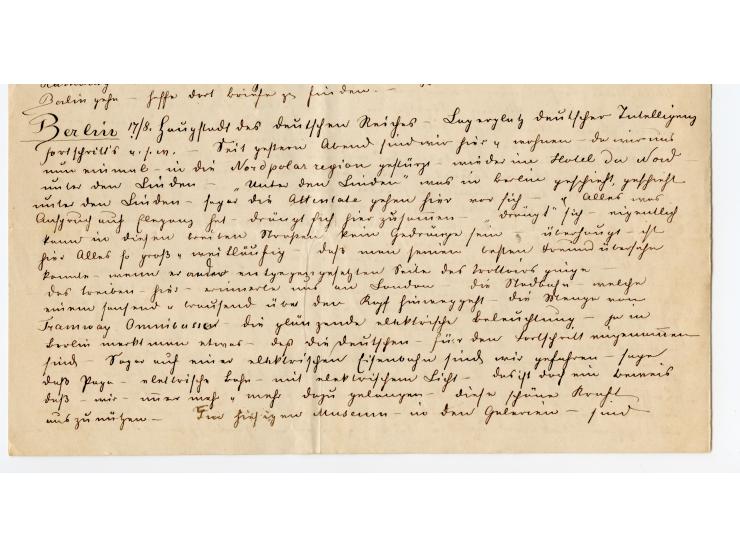 1850, handgeschriebener Reisebericht mit großem coloriertem Briefkopf “Helgoland vom Meere aus gesehen”, mit 4-seitigem Beric