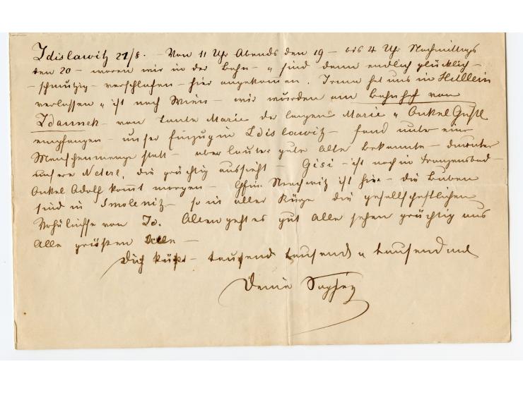 1850, handgeschriebener Reisebericht mit großem coloriertem Briefkopf “Helgoland vom Meere aus gesehen”, mit 4-seitigem Beric