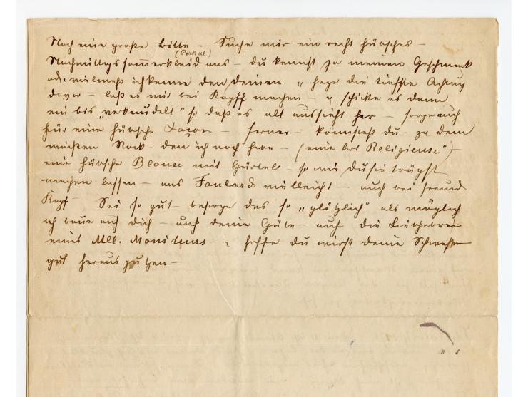1850, handgeschriebener Reisebericht mit großem coloriertem Briefkopf “Helgoland vom Meere aus gesehen”, mit 4-seitigem Beric
