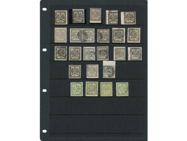 1870/83, Collection on eight pages starting first issues, imperf and rouletted stamps with a wide range of colour shades, dif