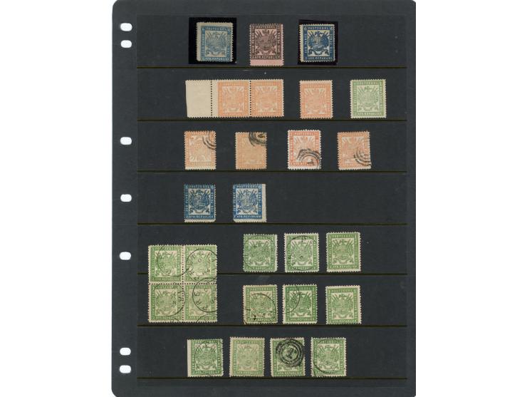 1870/83, Collection on eight pages starting first issues, imperf and rouletted stamps with a wide range of colour shades, dif