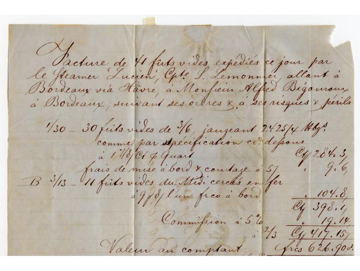 2 Sch. orangerot und 4 Sch. grün, beide farbfrisch und gut gezähnt mit blauem Strichstempel und nebengesetztem Taxis-EKr. "HA