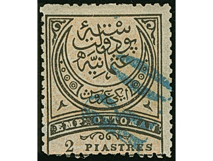 1880, 2 pia. handstamped “R.O.” in blue unused, usual rough perforation, otherwise fine, signed Jules Bernichon