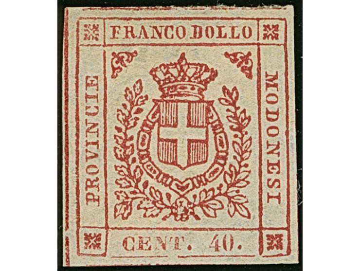 1859, Prov. Government 40 c. carmine-rose, unused with large part original gum, good margins, fine and fresh, signed Pfenning