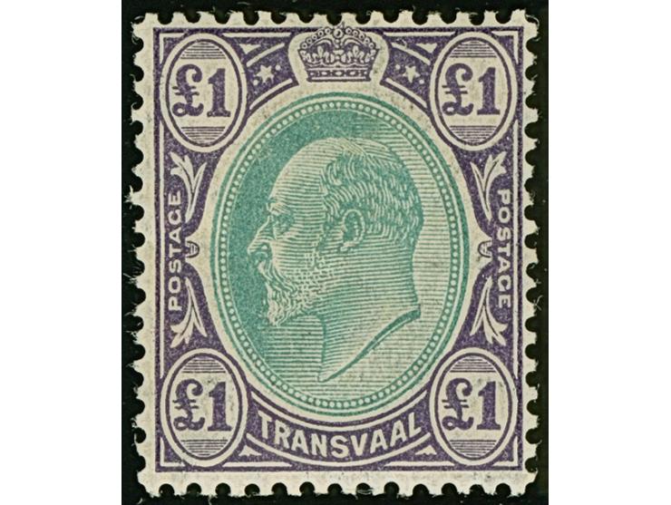 1904/09, King Edward VII £1 green and violet on chalk-surfaced paper, unused with paper remain, otherwise fine. (S.G. £325)