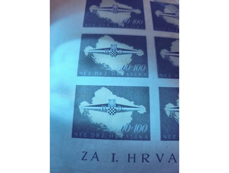 1945, Storm Division 50-100 k., imperforate proofs in original colours, each as complete sheet, mint never hinged, few stamps