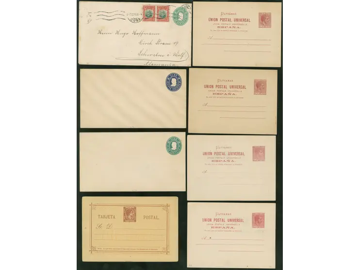 1879/1910, 14 postal stationery cards and 2 answering cards plus 4 envelopes, 3 unused 1 used, mainly fine.
