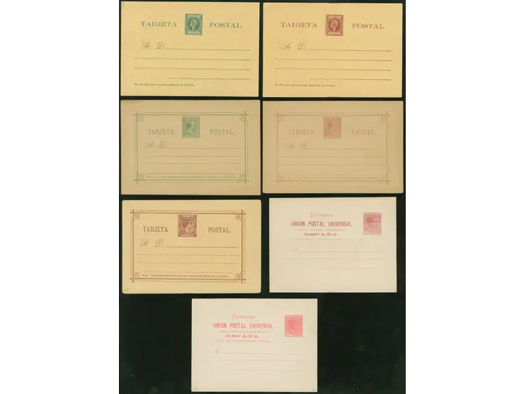 1879/1910, 14 postal stationery cards and 2 answering cards plus 4 envelopes, 3 unused 1 used, mainly fine.