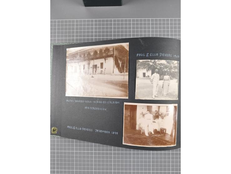 1887/1920, drei Fotoalben der Kaufmann-Familie Paul Devers aus DOA mit etlichen Original-Fotos und vielen Kopien, dabei u.a. 