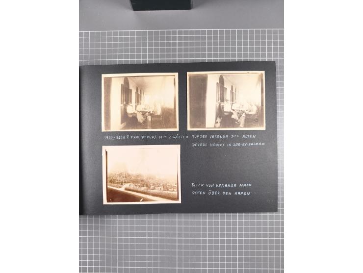 1887/1920, drei Fotoalben der Kaufmann-Familie Paul Devers aus DOA mit etlichen Original-Fotos und vielen Kopien, dabei u.a. 