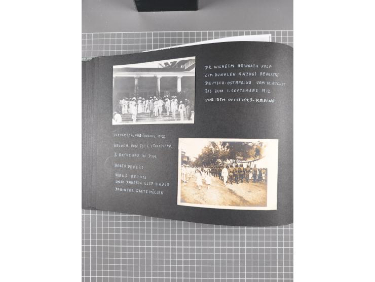 1887/1920, drei Fotoalben der Kaufmann-Familie Paul Devers aus DOA mit etlichen Original-Fotos und vielen Kopien, dabei u.a. 