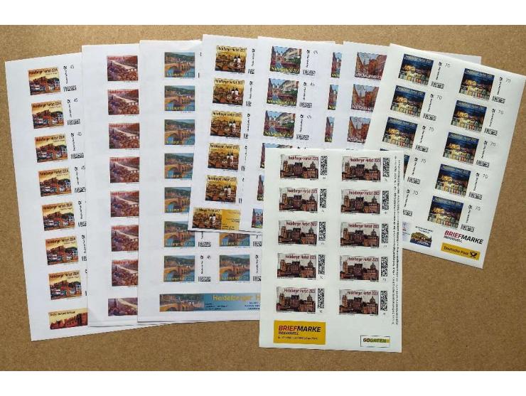 Briefmarken Individuell „Heidelberger Herbst“. Alle acht Künstler-Marken im Bogen, aller erschienenen Jahrgänge, postfrisch, 