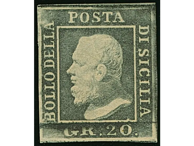 1859, 20 gr. grey-slate, unused, good margins all round, toned gum, otherwise fine. Signed G. Bühler