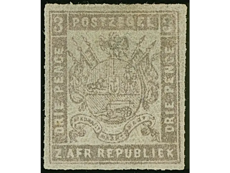 1875/77, Typographed by J.F. Celliers on behalf of The Stamp Commission, 3 d. lilac on very thin, transparent (Pelure) paper,