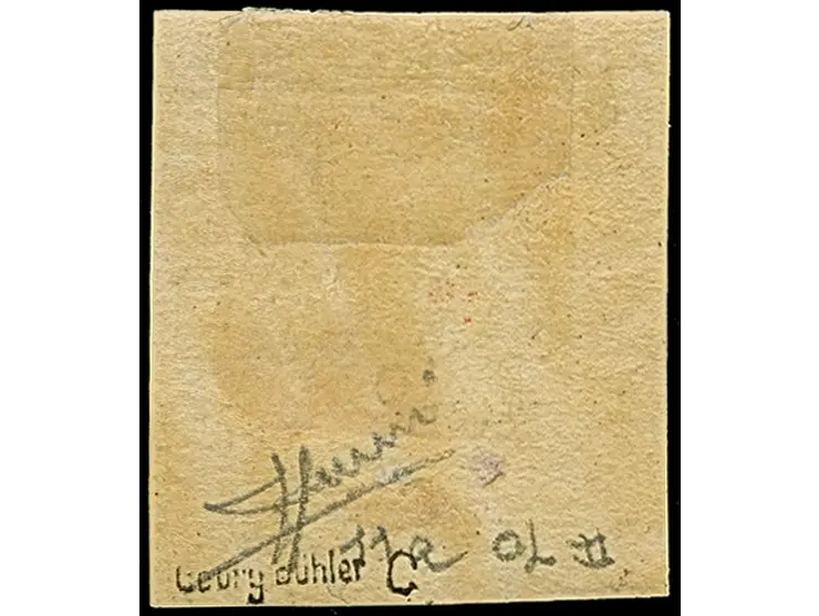 1859, 5 gr. vermilion, an unused example of fine deep colour, full margins, fine. Signed Bühler and Sorani