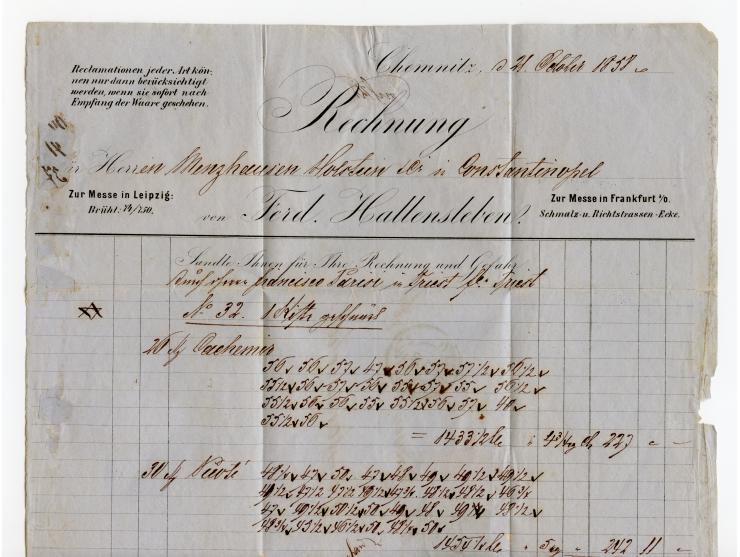 5 Ngr. ziegelrot, 2 Ngr. auf blau und 1851/63, Wappen 3 Pfennig grün, letztere minimal berührt, mit Nr. "8" und sauber nebeng