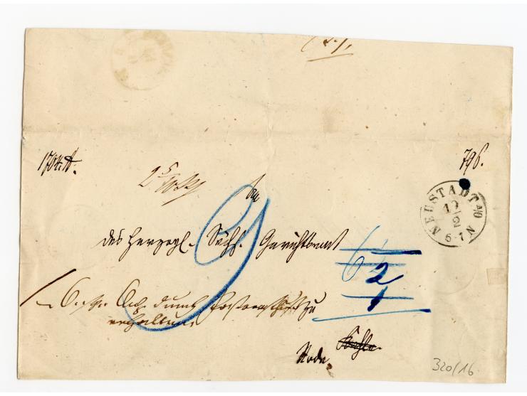 ½ Ngr. auf grau und 1 Ngr. auf hellrötlichkarmin (letztere rechts angeschnitten), mit Nr. "127" und sauber nebengesetztem Dop