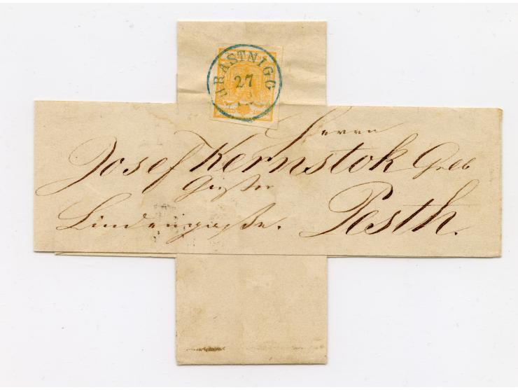 1850/1914, kleine gestempelte Partie mit 16 Briefen und Karten, dabei bessere Stücke mit u.a. Mi.-Nr. 3X (gefaltet) mit “LEOB