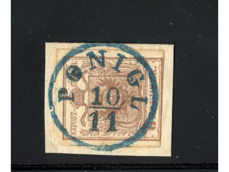 1850/95 (ca.), umfangreiche Stempelsammlung mit über 150 Briefen und Karten, Schwerpunkt Farbstempeln, dabei u.a. Mi.-Nr. 4X 