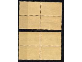 2 pa. – 200 ghr. in blocks of 4, unused with o.g.. few perfs split and strengthened by hinges, but generally very fine. A sca