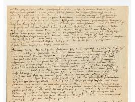 1850, handgeschriebener Reisebericht mit großem coloriertem Briefkopf “Helgoland vom Meere aus gesehen”, mit 4-seitigem Beric