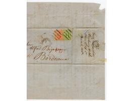 2 Sch. orangerot und 4 Sch. grün, beide farbfrisch und gut gezähnt mit blauem Strichstempel und nebengesetztem Taxis-EKr. "HA