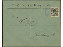 Freiburg-Privat-Brief-Verkehr: 1886, 2 Pfg. schwarz mit violettem Stempel “Priv.-Brief-Verkehr Freiburg (Baden) W. Felder” au