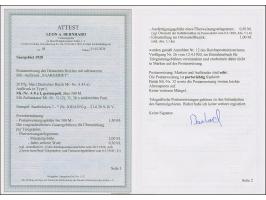 1920, 50 Pfg. im senkrechten Paar, 20 Pfg. und zwei Einzelmarken 5 Pfg. jeweils mit Stempel “Saarbrücken 3 (St. JOHANN) 21.6.