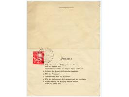 1949, Bundestag 10 und 20 Pfg. mehrfach mit Ersttag-Sonderstempel “BONN 7.9.49” auf fünf Dokumenten zur 1. Sitzung des Deutsc