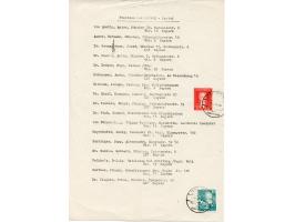 1949, Bundestag 10 und 20 Pfg. mehrfach mit Ersttag-Sonderstempel “BONN 7.9.49” auf fünf Dokumenten zur 1. Sitzung des Deutsc