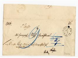 ½ Ngr. auf grau und 1 Ngr. auf hellrötlichkarmin (letztere rechts angeschnitten), mit Nr. "127" und sauber nebengesetztem Dop