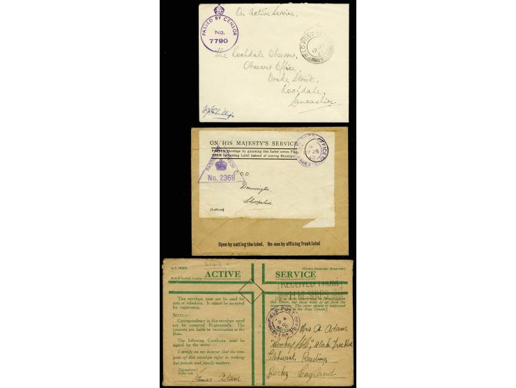 FIELD POST OFFICE: 3 covers with no. 219 in type Ib and IIa and no.611, including one re-used and one Army privilege envelope