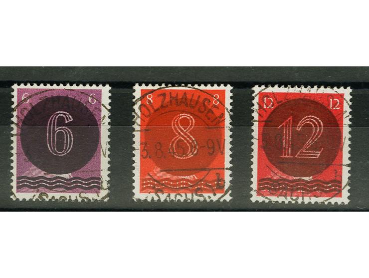 Holzhausen 6-12 Pfg. gestempelt "HOLZHAUSEN 3.8.45", tadellos, sign. Sturm und Zierer BPP, Fotoattest Jasch BPP (2018) Mi. 1.