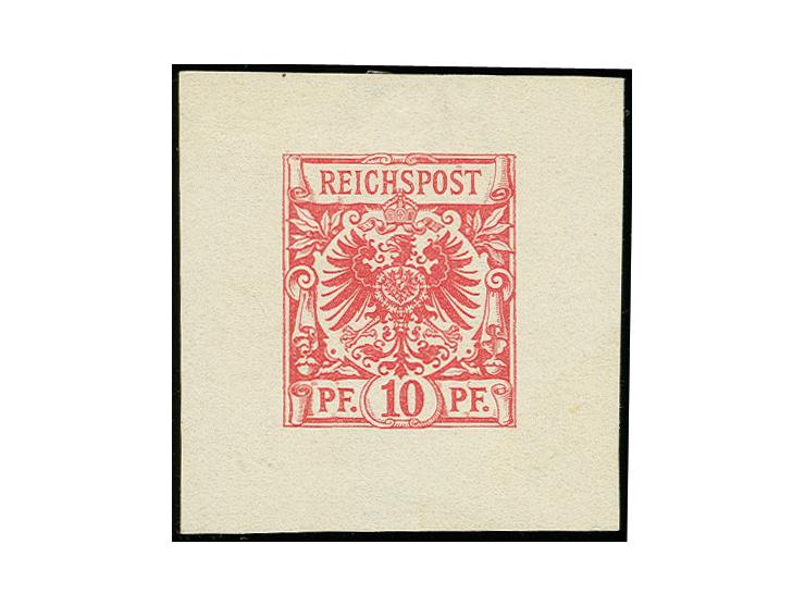 10 Pfg. karmin&nbsp;als Essay im Buchdruck, formatverkleinerter Einzelabzug, ungebraucht ohne Gummi, tadellos, sign. Ludin BP