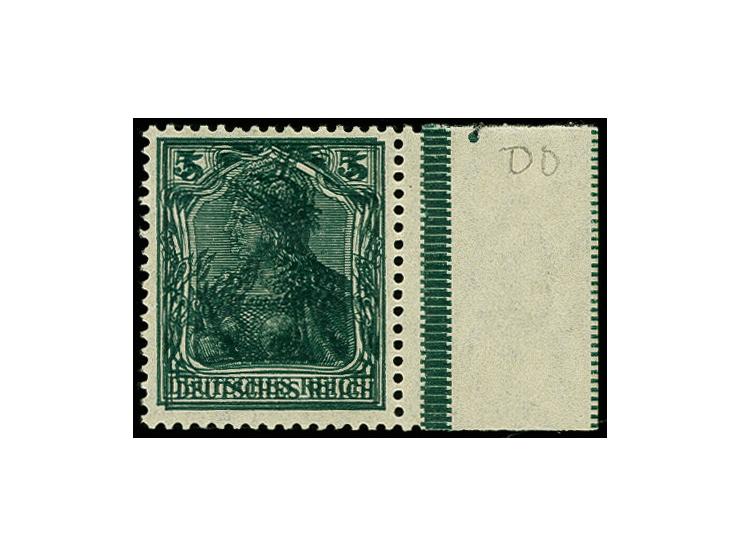 5 Pfg. opalgrün mit Doppeldruck, Randstück, postfrisch, tadellos, Fotoattest Oechsner BPP (2013) (Mi. 900,-)