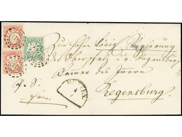 "614" METTEN, auf 4 Marken und 4 Briefen