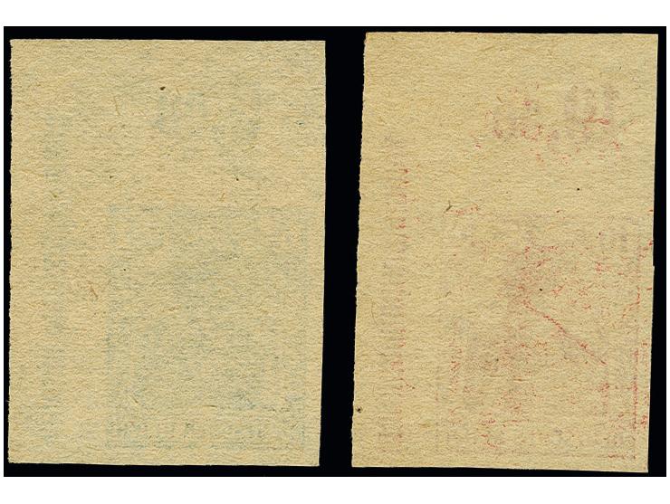 5 und 10 Pfennig je als Probedruck aus der rechten oberen Bogenecke, ungebraucht ohne Gummi, tadellos