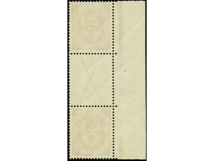 20+X+20 Pfennig mit linkem Seitenrand, postfrisch, tadellos